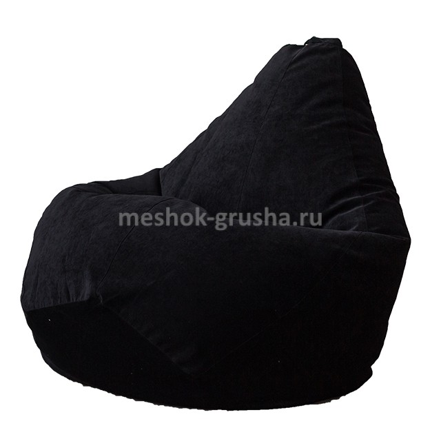 Кресло Мешок Груша Черный Микровельвет (XL, Классический)