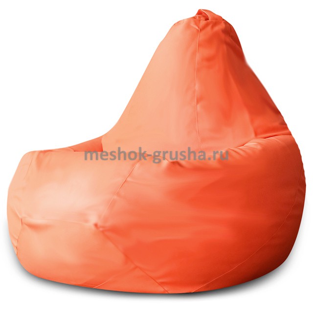 Кресло Мешок Груша Оранжевая ЭкоКожа (L, Классический)