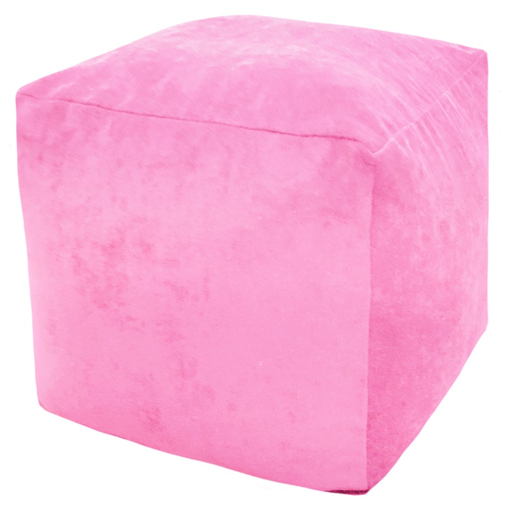 Пуфик Куб Розовый Микровельвет (Классический)